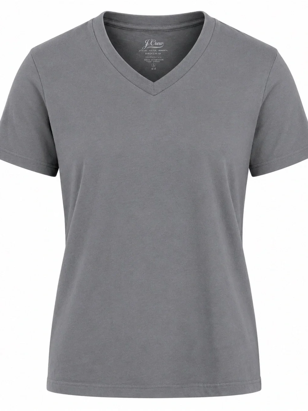 J.Crew Slim Fit V-Neck T-Shirt Gray Small Slub Cotton Casual